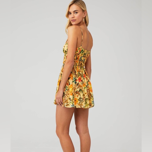 RAYS FOR DAYS Darya Romper Dress in Floral Yellow Size M - Picture 3 of 11